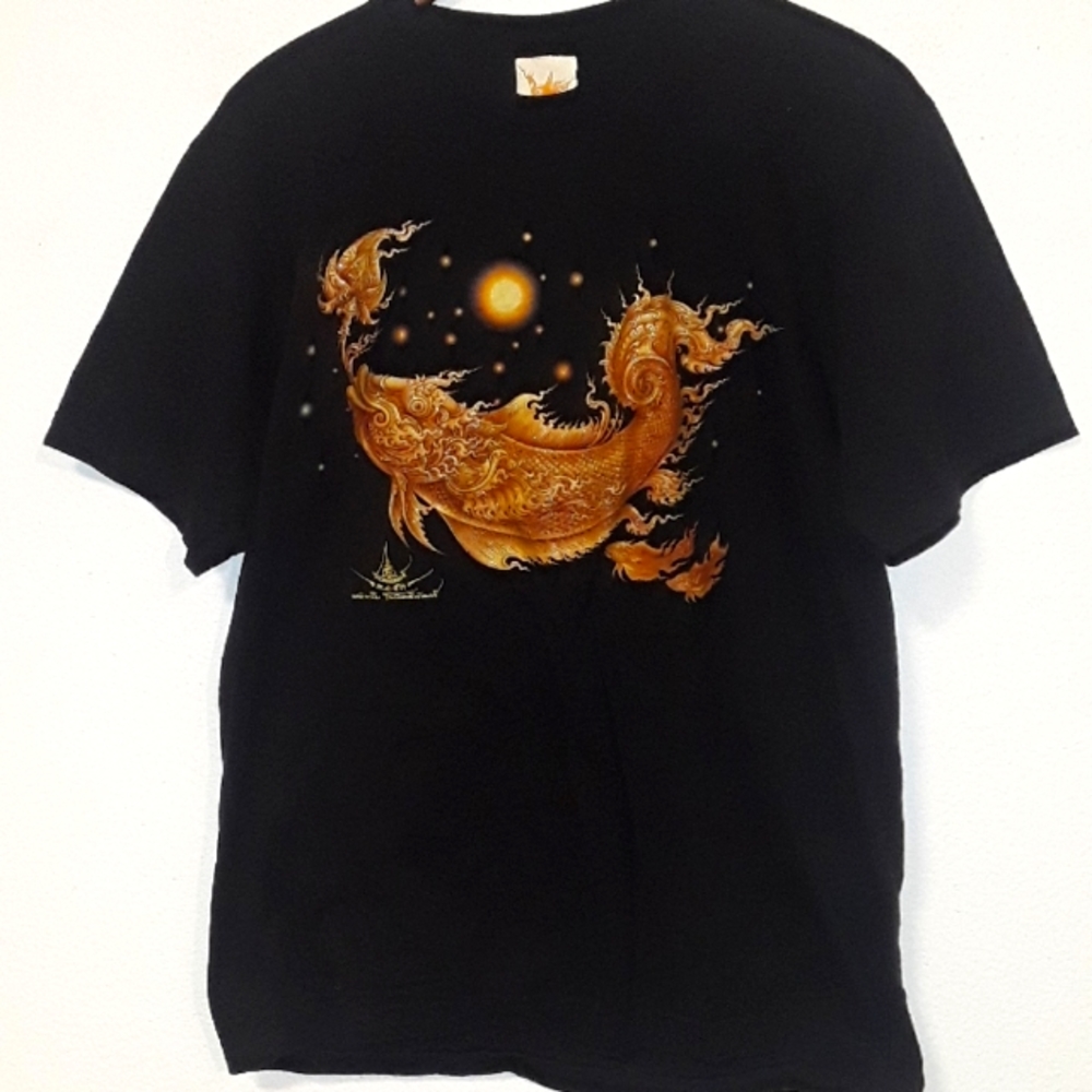 *C7MNS -  NEW THAILAND FISH DRAGON W/ METALLIC  DECO  L T SHIRT